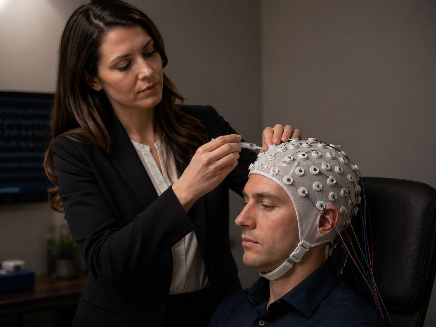 QEEG brain mapping session recording neural activity