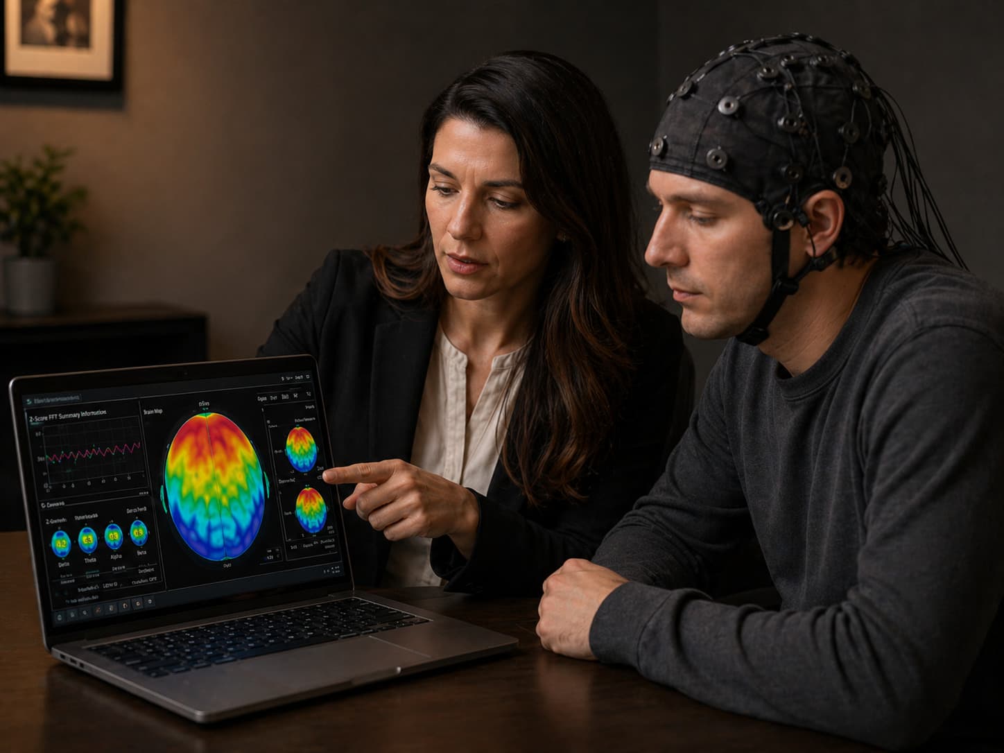 Personalised neurofeedback training plan on screen